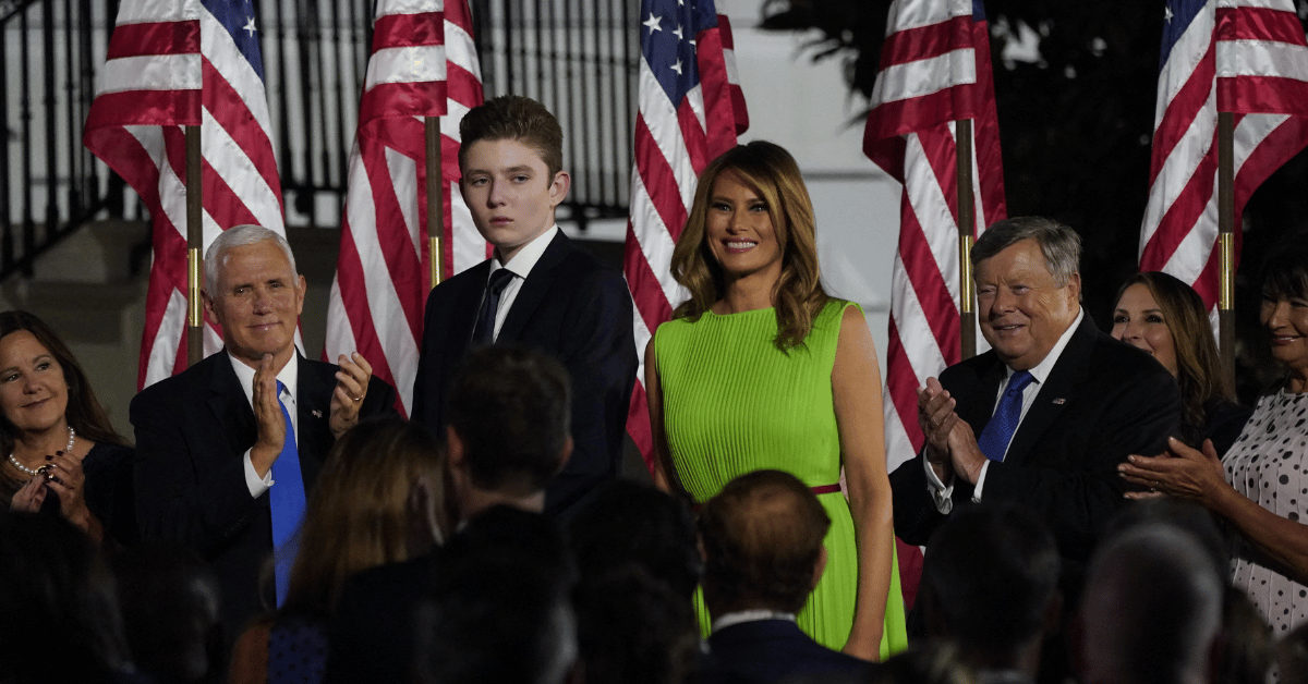 Photo of Barron and Melania Trump